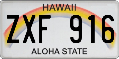 HI license plate ZXF916