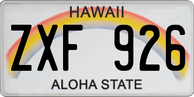 HI license plate ZXF926