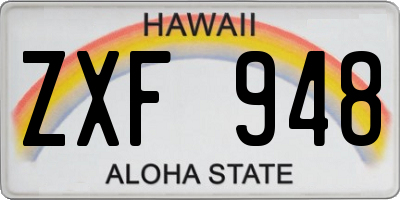 HI license plate ZXF948
