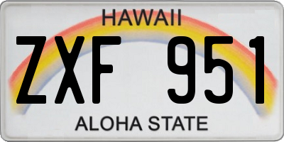 HI license plate ZXF951