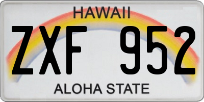 HI license plate ZXF952