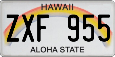 HI license plate ZXF955