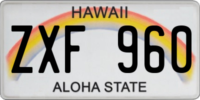 HI license plate ZXF960