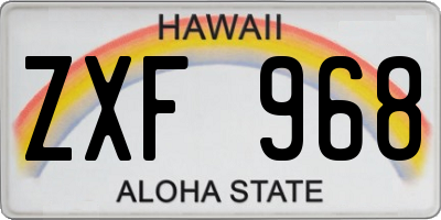 HI license plate ZXF968