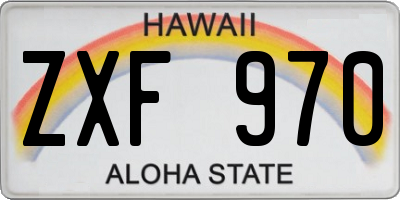 HI license plate ZXF970