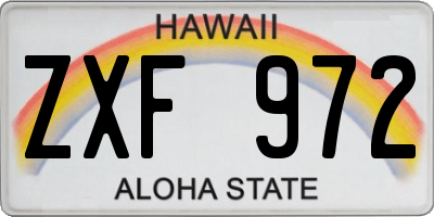 HI license plate ZXF972