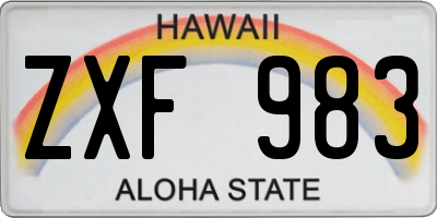 HI license plate ZXF983