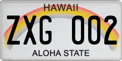 HI license plate ZXG002