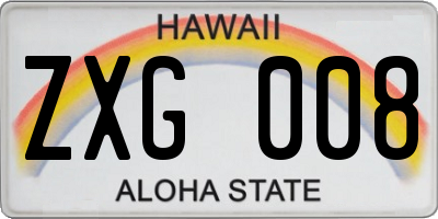 HI license plate ZXG008