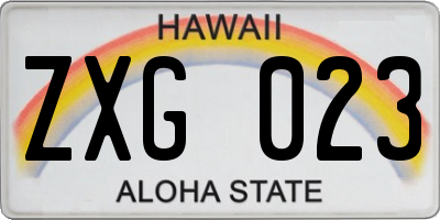 HI license plate ZXG023