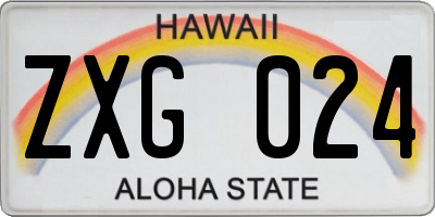 HI license plate ZXG024