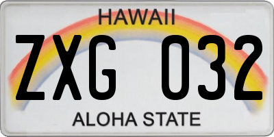 HI license plate ZXG032