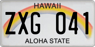 HI license plate ZXG041