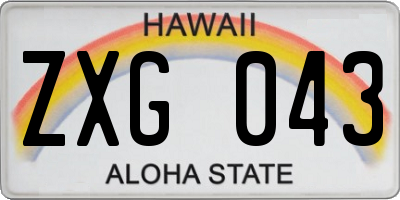 HI license plate ZXG043