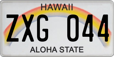 HI license plate ZXG044