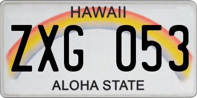 HI license plate ZXG053