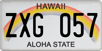 HI license plate ZXG057