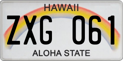 HI license plate ZXG061