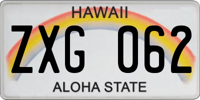 HI license plate ZXG062