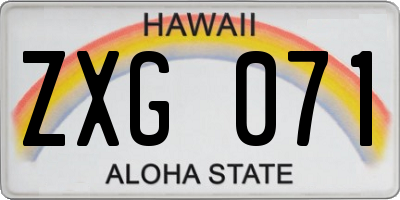 HI license plate ZXG071