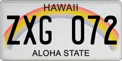 HI license plate ZXG072