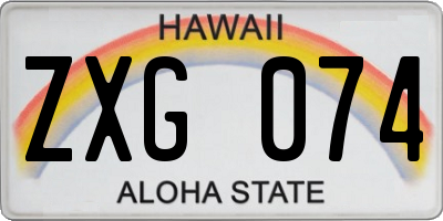 HI license plate ZXG074