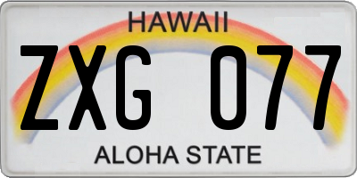 HI license plate ZXG077