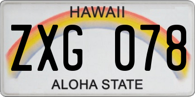 HI license plate ZXG078