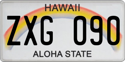 HI license plate ZXG090