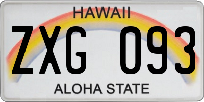 HI license plate ZXG093