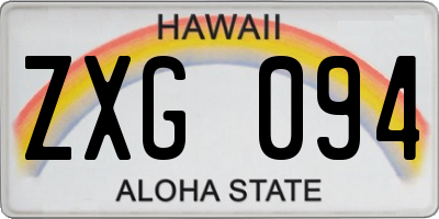 HI license plate ZXG094