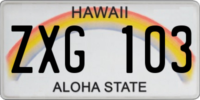 HI license plate ZXG103