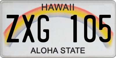 HI license plate ZXG105