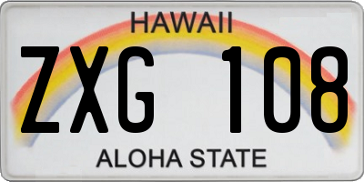 HI license plate ZXG108