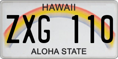 HI license plate ZXG110