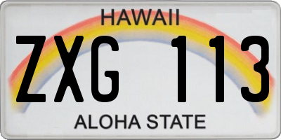 HI license plate ZXG113