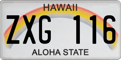 HI license plate ZXG116