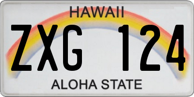 HI license plate ZXG124