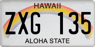 HI license plate ZXG135