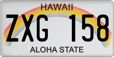 HI license plate ZXG158
