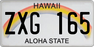 HI license plate ZXG165