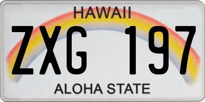 HI license plate ZXG197