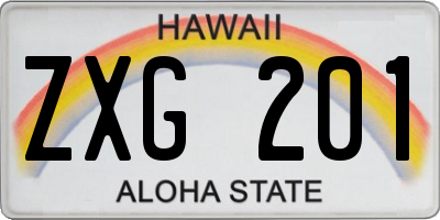 HI license plate ZXG201