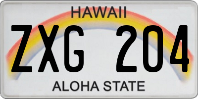 HI license plate ZXG204