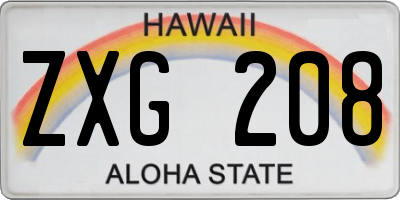 HI license plate ZXG208