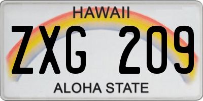 HI license plate ZXG209