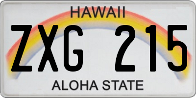 HI license plate ZXG215
