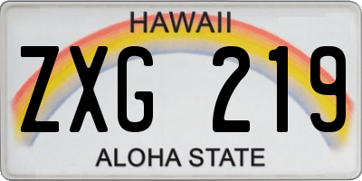 HI license plate ZXG219