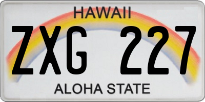 HI license plate ZXG227