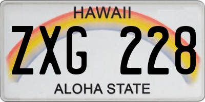 HI license plate ZXG228